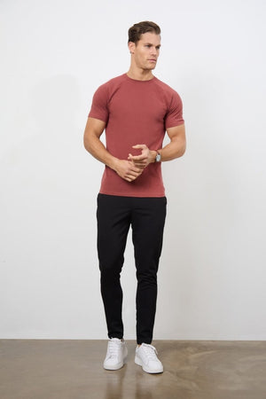 5 Pack Athletic Fit Crew Neck T-Shirt in Faded Terracotta/ Dusty Lilac/ Blue/ Sage/ Sand - TAILORED ATHLETE - USA