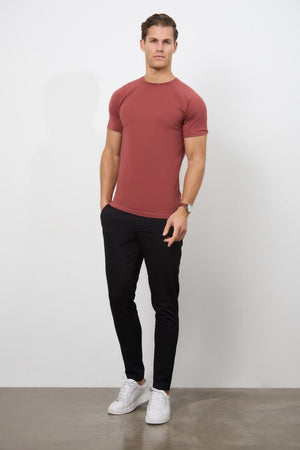 5 Pack Athletic Fit Crew Neck T-Shirt in Faded Terracotta/ Dusty Lilac/ Blue/ Sage/ Sand - TAILORED ATHLETE - USA