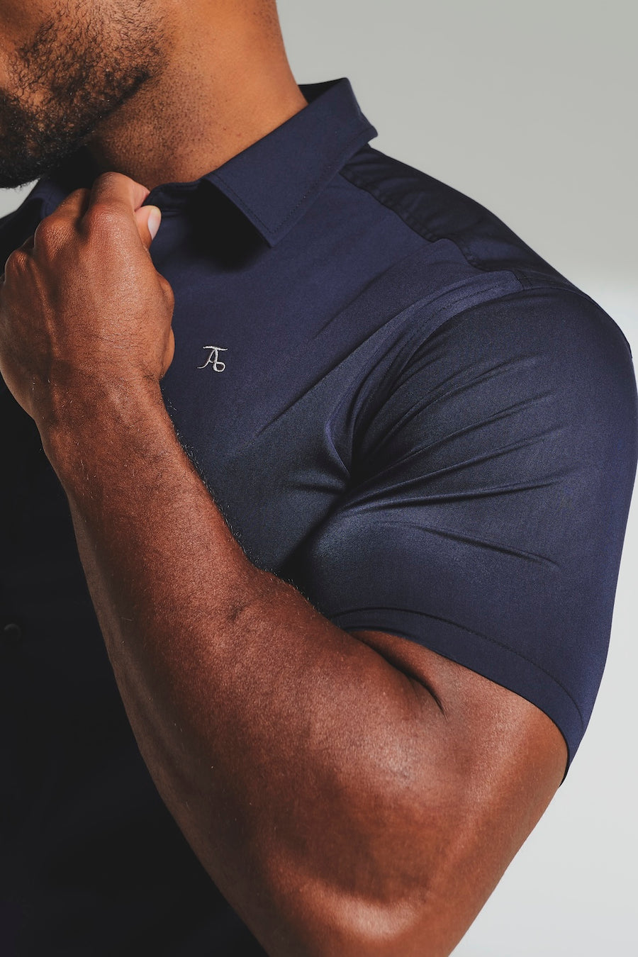 Short Sleeve Bamboo Shirt in French Navy - TAILORED ATHLETE - USA