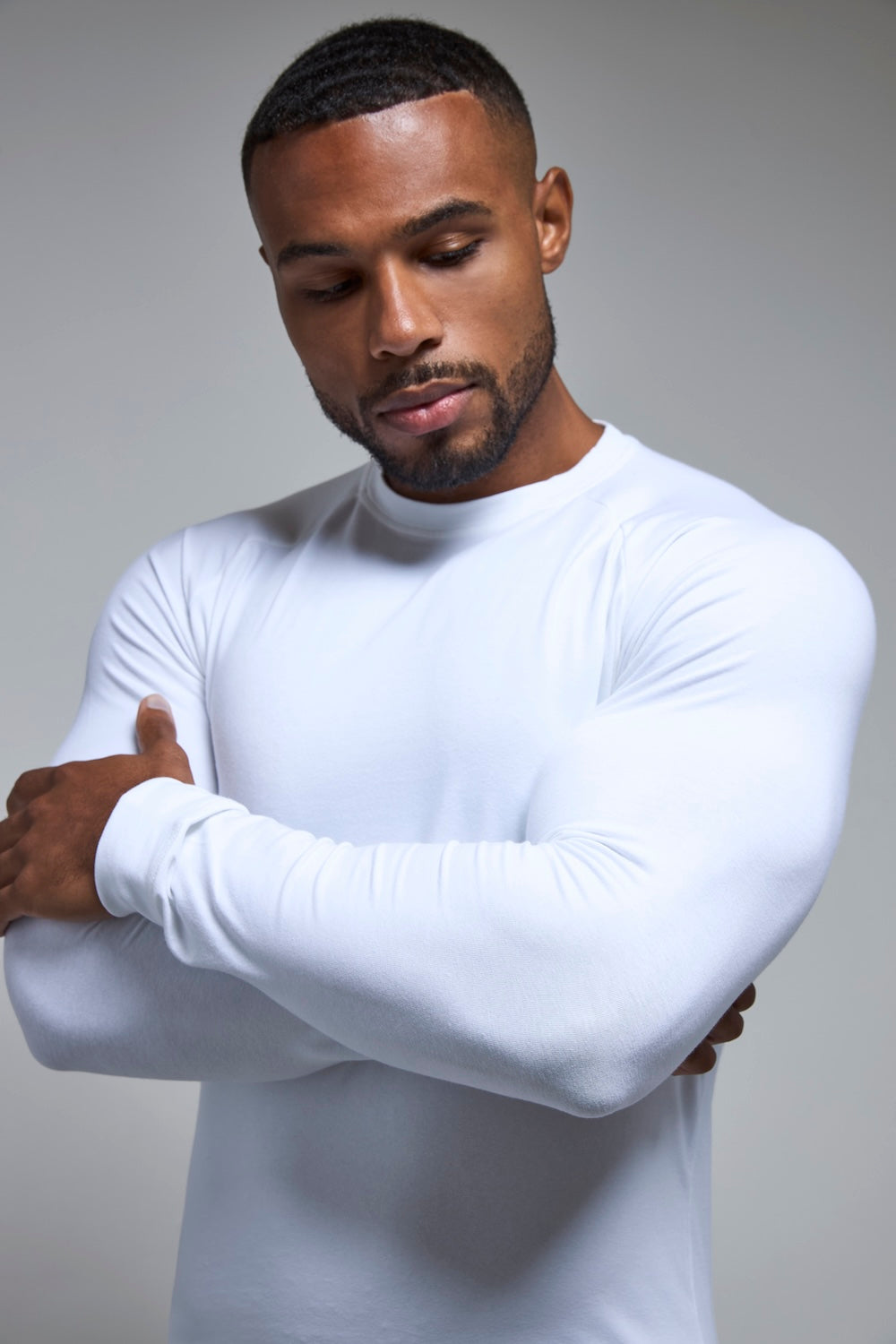 Athletic Fit Long Sleeve T-Shirt in White - TAILORED ATHLETE - USA