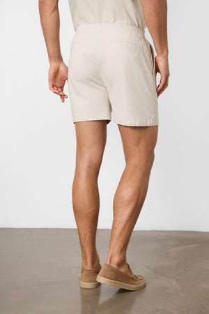 Linen Blend Shorts in Stone - TAILORED ATHLETE - USA