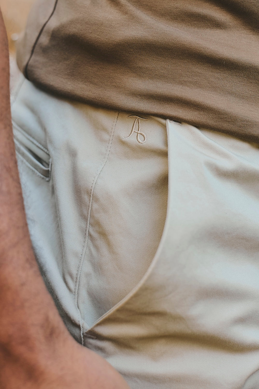 Athletic Fit Stretch Chino Shorts 5'' in Stone - TAILORED ATHLETE - USA