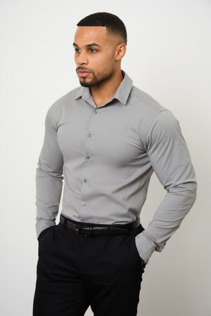 Athletic Fit Dress Shirt in Grey - TAILORED ATHLETE - USA