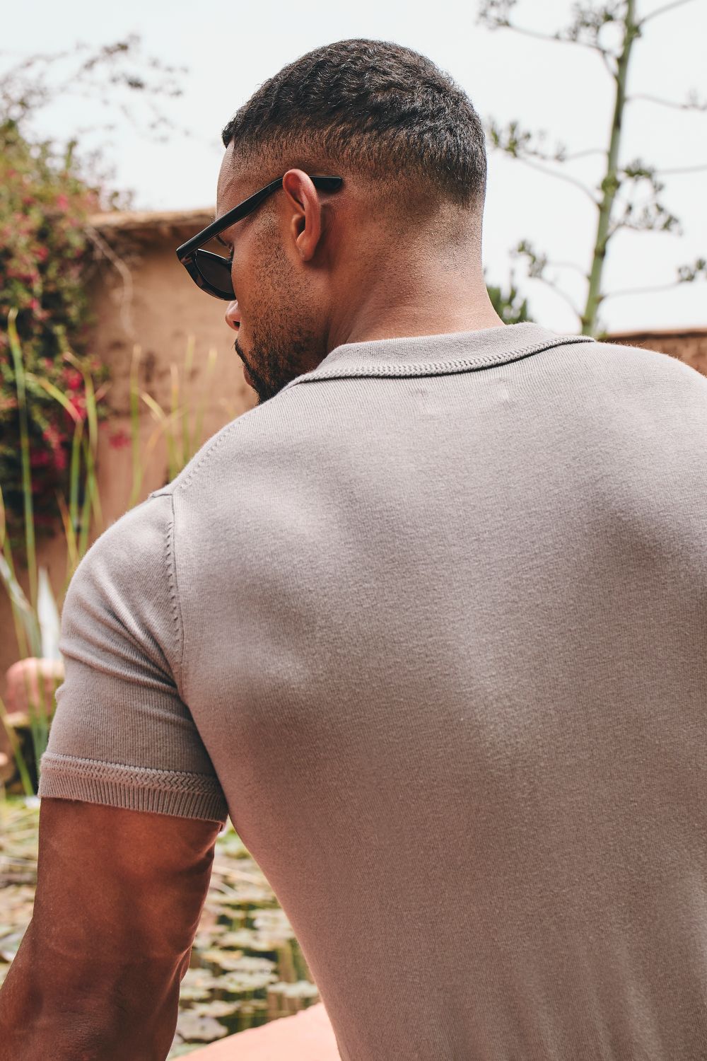 Knitted Shirt in Smoky Khaki - TAILORED ATHLETE - USA