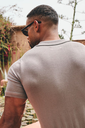 Knitted Shirt in Smoky Khaki - TAILORED ATHLETE - USA