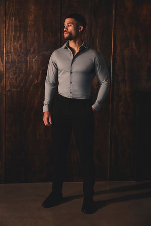 Athletic Fit Dress Shirt in Grey - TAILORED ATHLETE - USA