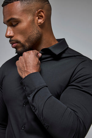Athletic Fit Dress Shirt in Black - TAILORED ATHLETE - USA