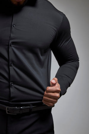 Athletic Fit Dress Shirt in Black - TAILORED ATHLETE - USA