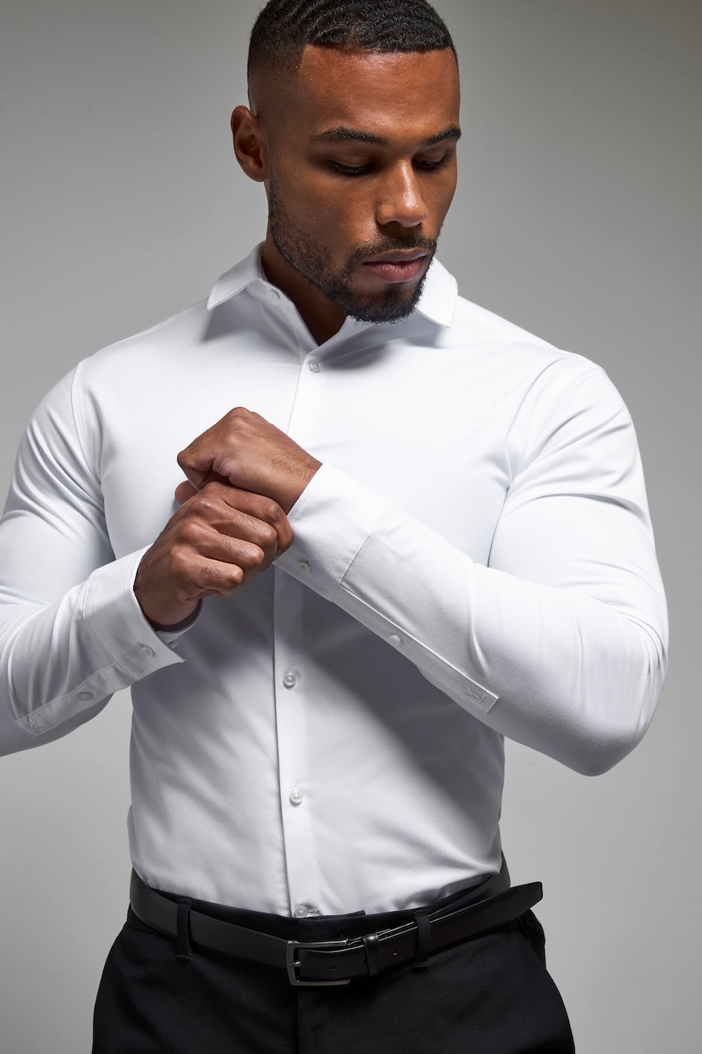 Athletic Fit Dress Shirt in White - TAILORED ATHLETE - USA