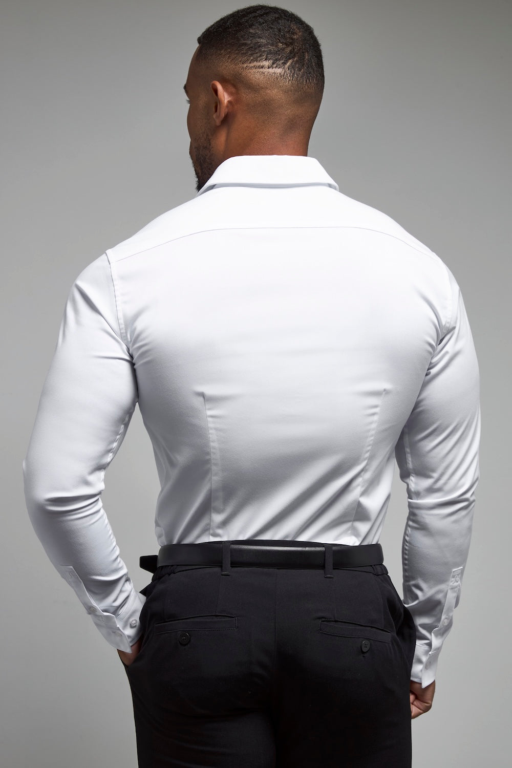Athletic Fit Dress Shirt in White - TAILORED ATHLETE - USA