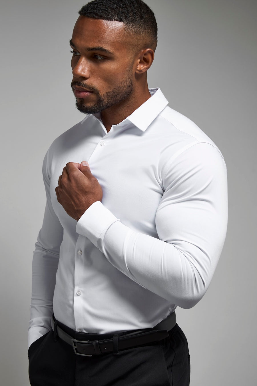 Athletic Fit Dress Shirt in White - TAILORED ATHLETE - USA