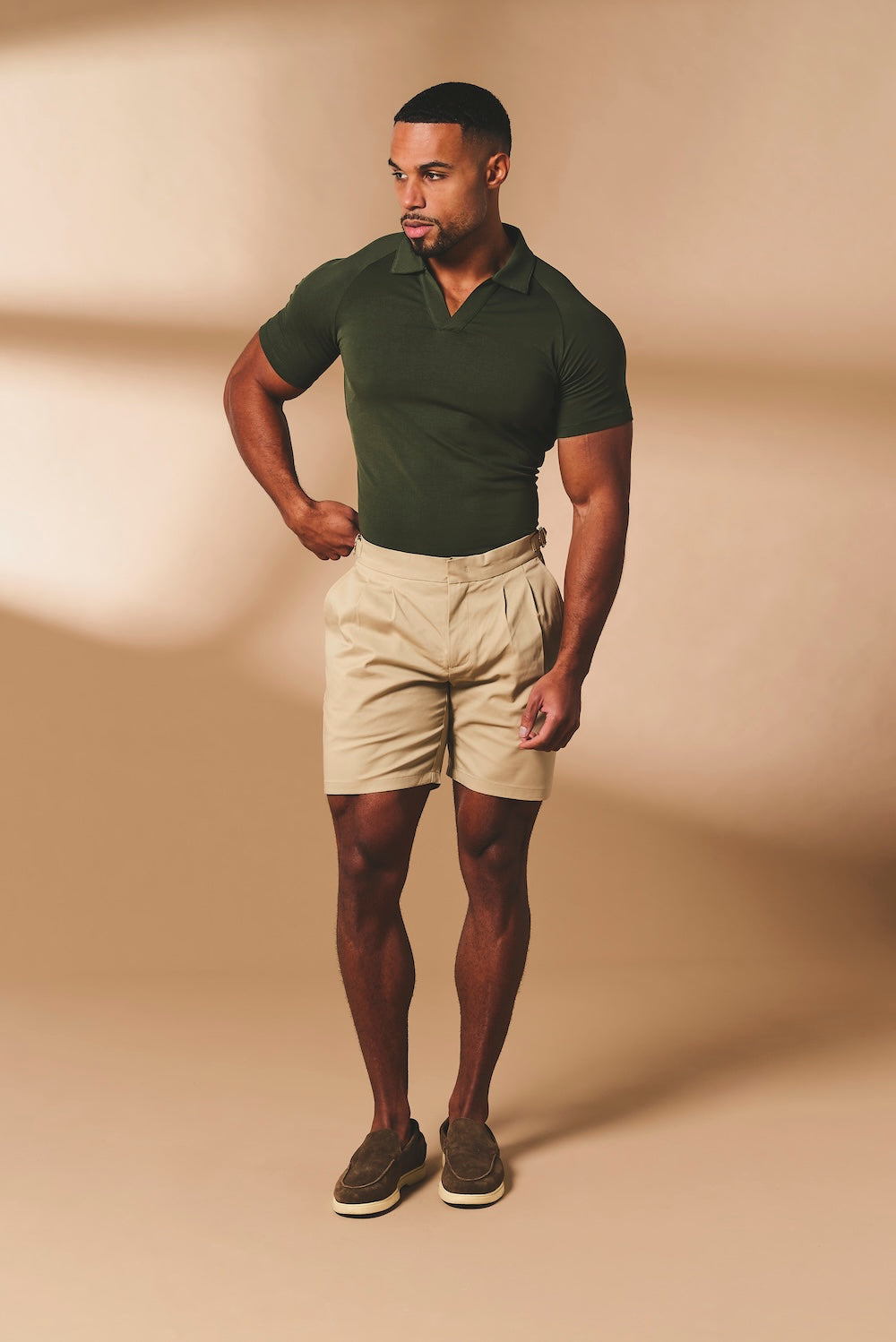 Essential Jersey Buttonless Polo Shirt in Forest Green - TAILORED ATHLETE - USA