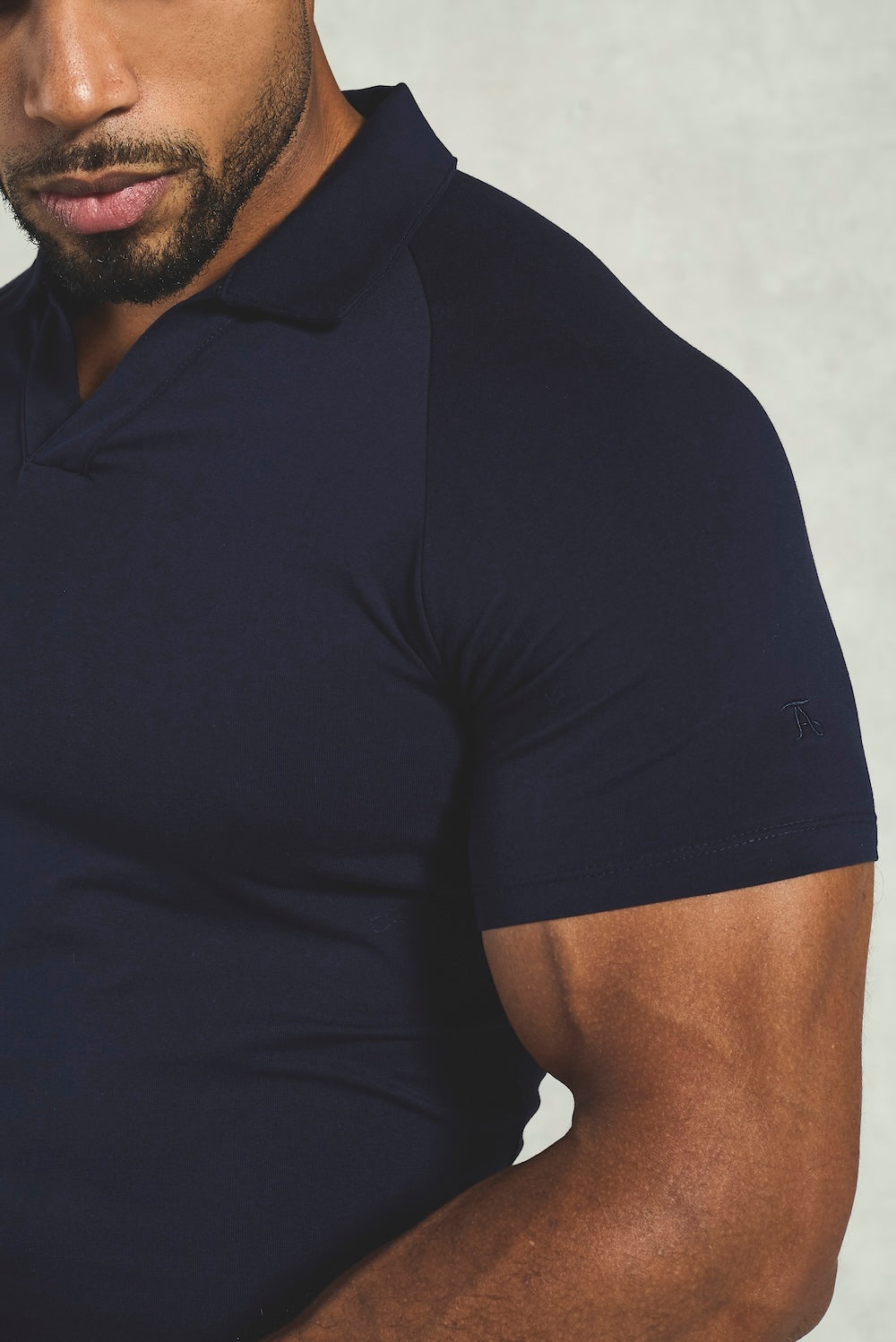 Essential Jersey Buttonless Polo Shirt in Navy - TAILORED ATHLETE - USA