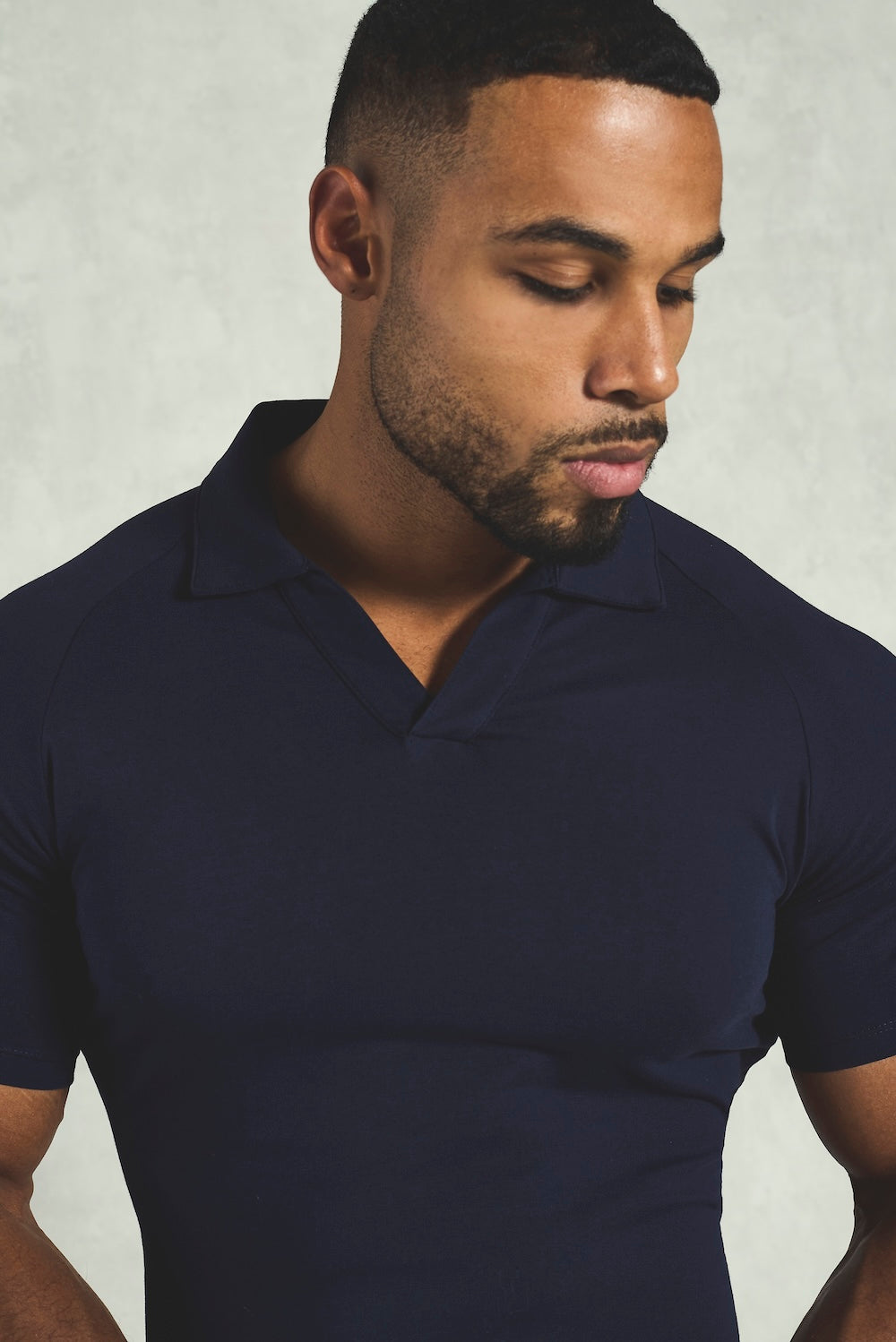 Essential Jersey Buttonless Polo Shirt in Navy - TAILORED ATHLETE - USA
