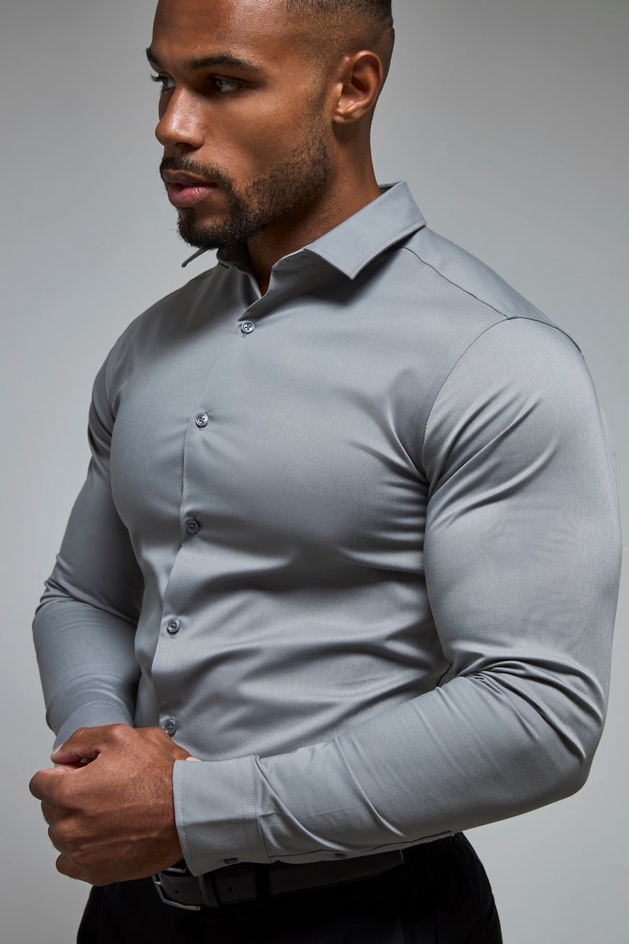 Athletic Fit Dress Shirt in Grey - TAILORED ATHLETE - USA