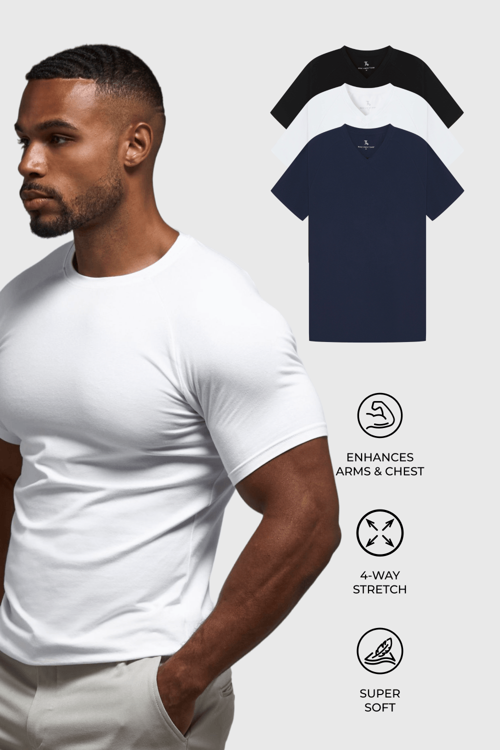 Athletic Fit Favourites V-Neck 3-Pack - TAILORED ATHLETE - USA