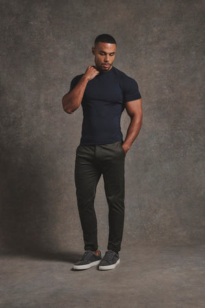 Fine Tipped T-Shirt in Navy and Khaki - TAILORED ATHLETE - USA