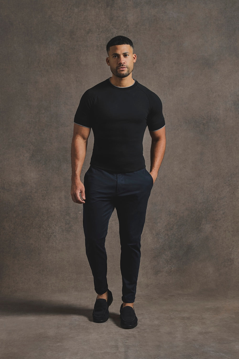 Fine Tipped T-Shirt in Black and Graphite - TAILORED ATHLETE - USA
