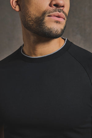 Fine Tipped T-Shirt in Black and Graphite - TAILORED ATHLETE - USA