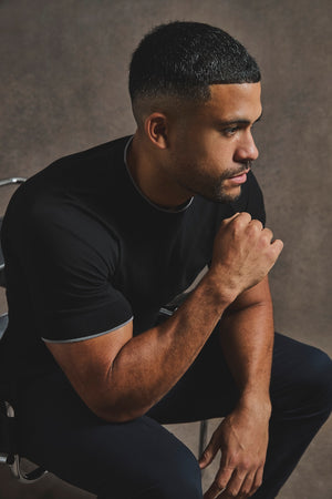 Fine Tipped T-Shirt in Black and Graphite - TAILORED ATHLETE - USA