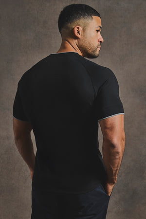 Fine Tipped T-Shirt in Black and Graphite - TAILORED ATHLETE - USA