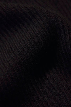 Fisherman Rib Open Collar Polo Shirt in Black - TAILORED ATHLETE - USA