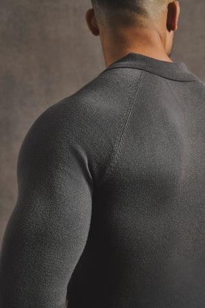 Knitted Polo Shirt in Mocha - TAILORED ATHLETE - USA