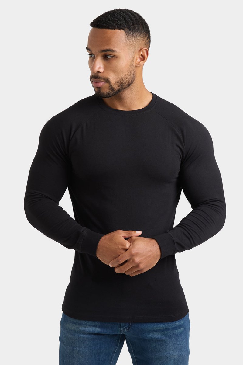 Athletic Fit Long Sleeve T-Shirt in Black - TAILORED ATHLETE - USA