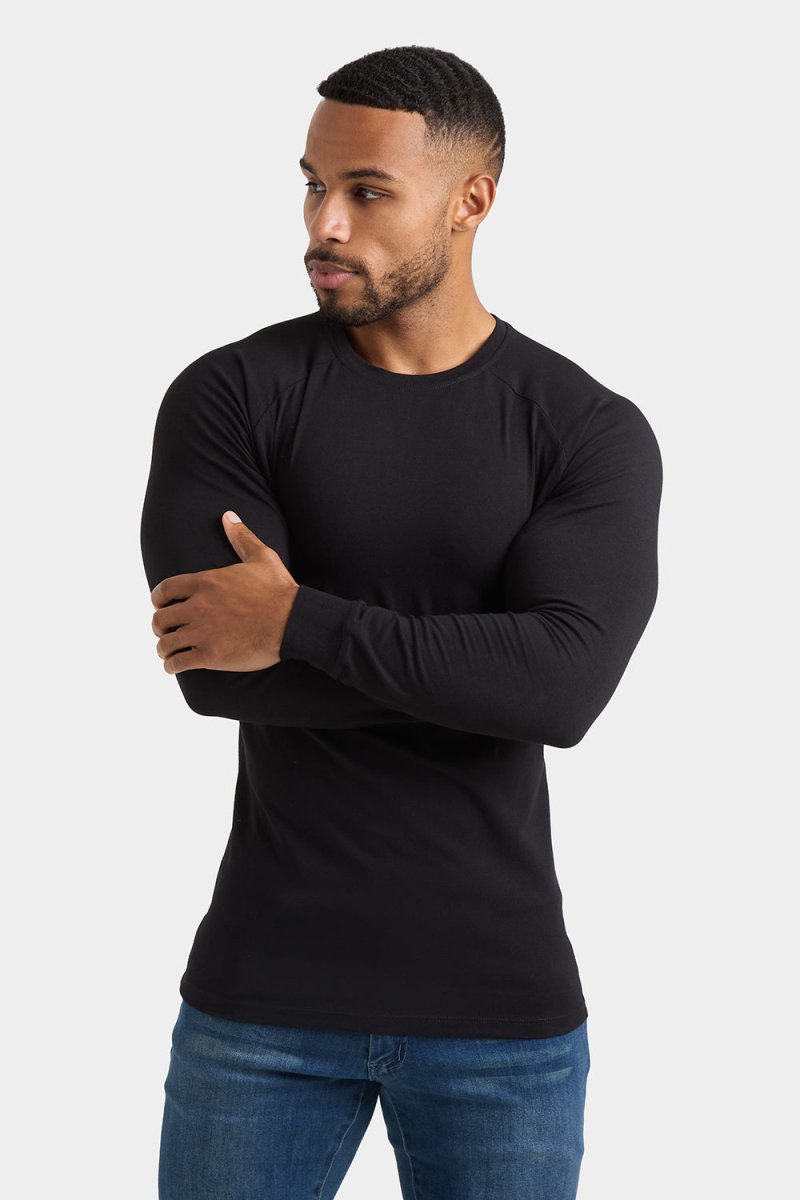 Athletic Fit Long Sleeve T-Shirt in Black - TAILORED ATHLETE - USA