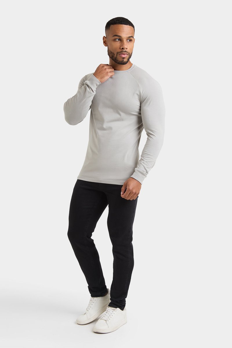Athletic Fit Long Sleeve T-Shirt in Concrete Grey - TAILORED ATHLETE - USA
