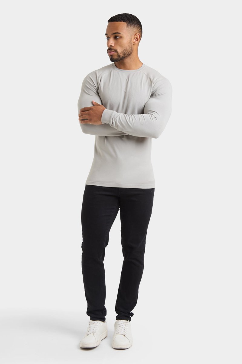 Athletic Fit Long Sleeve T-Shirt in Concrete Grey - TAILORED ATHLETE - USA