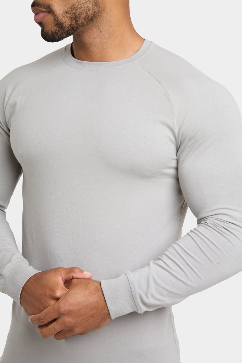 Athletic Fit Long Sleeve T-Shirt in Concrete Grey - TAILORED ATHLETE - USA
