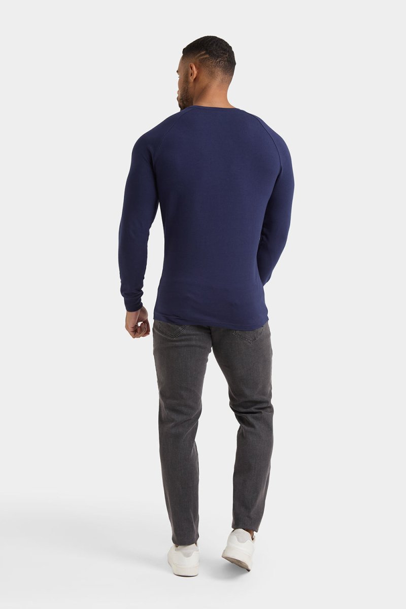 Athletic Fit Long Sleeve T-Shirt in Navy - TAILORED ATHLETE - USA