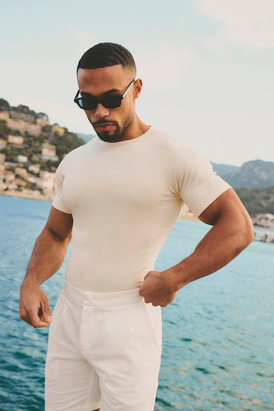 Luxe Sweat T-Shirt in Alabaster - TAILORED ATHLETE - USA