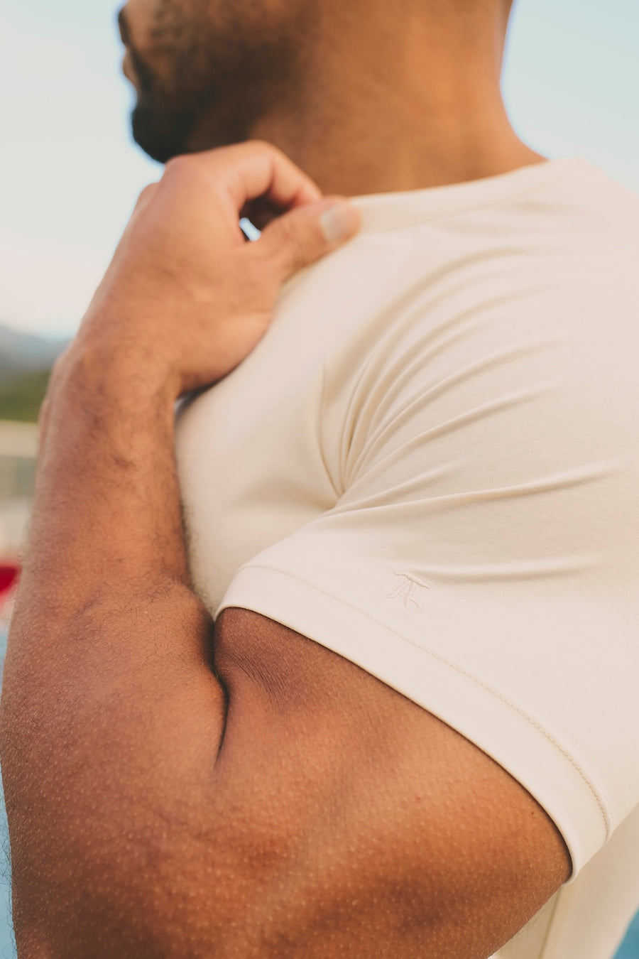 Luxe Sweat T-Shirt in Alabaster - TAILORED ATHLETE - USA