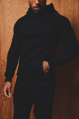 Luxe Sweat Hoodie in Black - TAILORED ATHLETE - USA