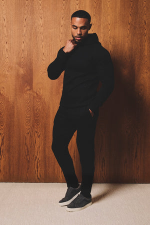 Luxe Sweat Hoodie in Black - TAILORED ATHLETE - USA