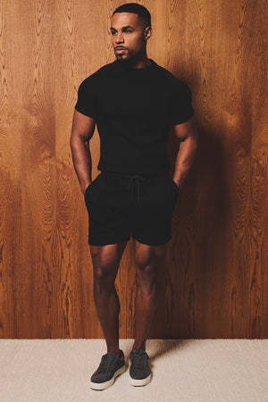 Luxe Sweat Shorts in Black - TAILORED ATHLETE - USA