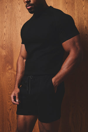 Luxe Sweat Shorts in Black - TAILORED ATHLETE - USA