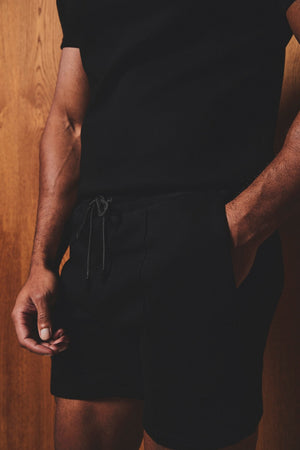Luxe Sweat Shorts in Black - TAILORED ATHLETE - USA