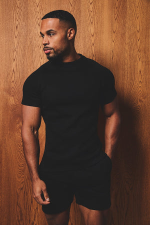 Luxe Sweat T-Shirt in Black - TAILORED ATHLETE - USA