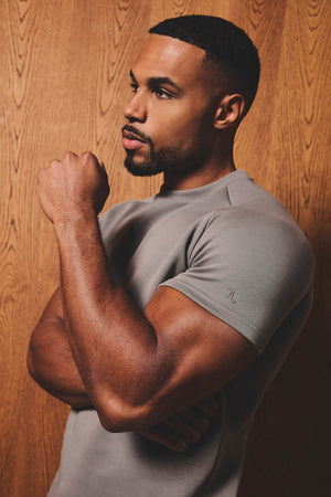 Luxe Sweat T-Shirt in Mushroom - TAILORED ATHLETE - USA