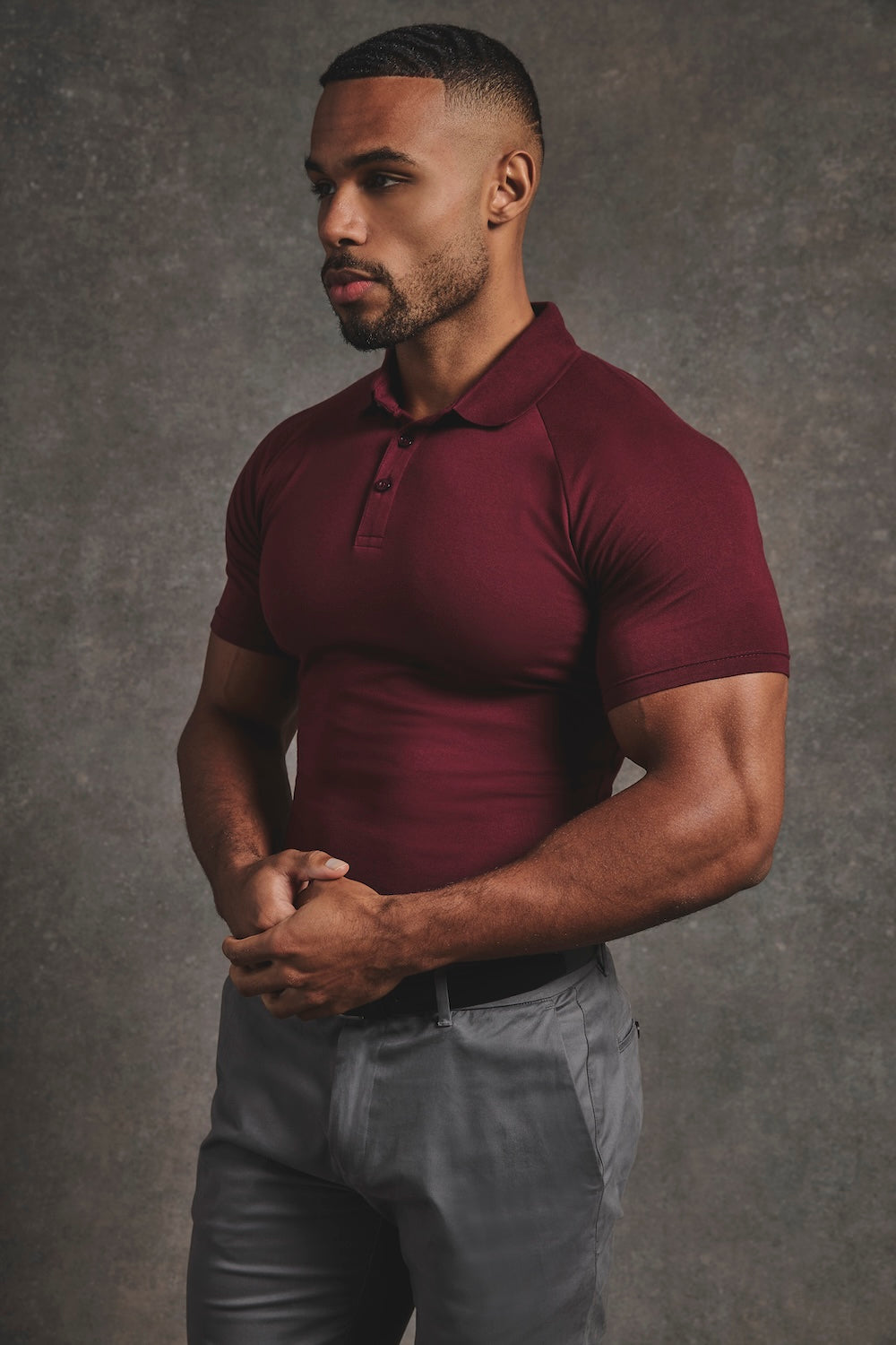Athletic Fit Polo Shirt in Burgundy - TAILORED ATHLETE - USA