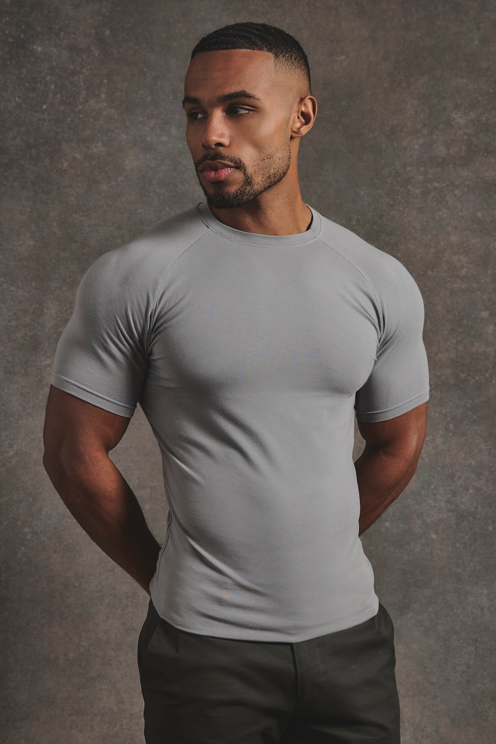 Athletic Fit Crew Neck T-Shirt in Grey - TAILORED ATHLETE - USA