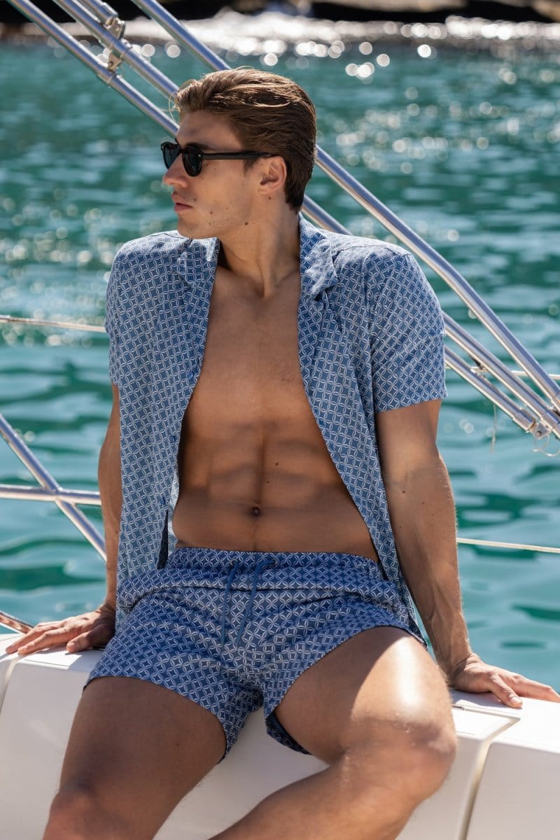 Printed Swim Short in Circle Geo - TAILORED ATHLETE - USA