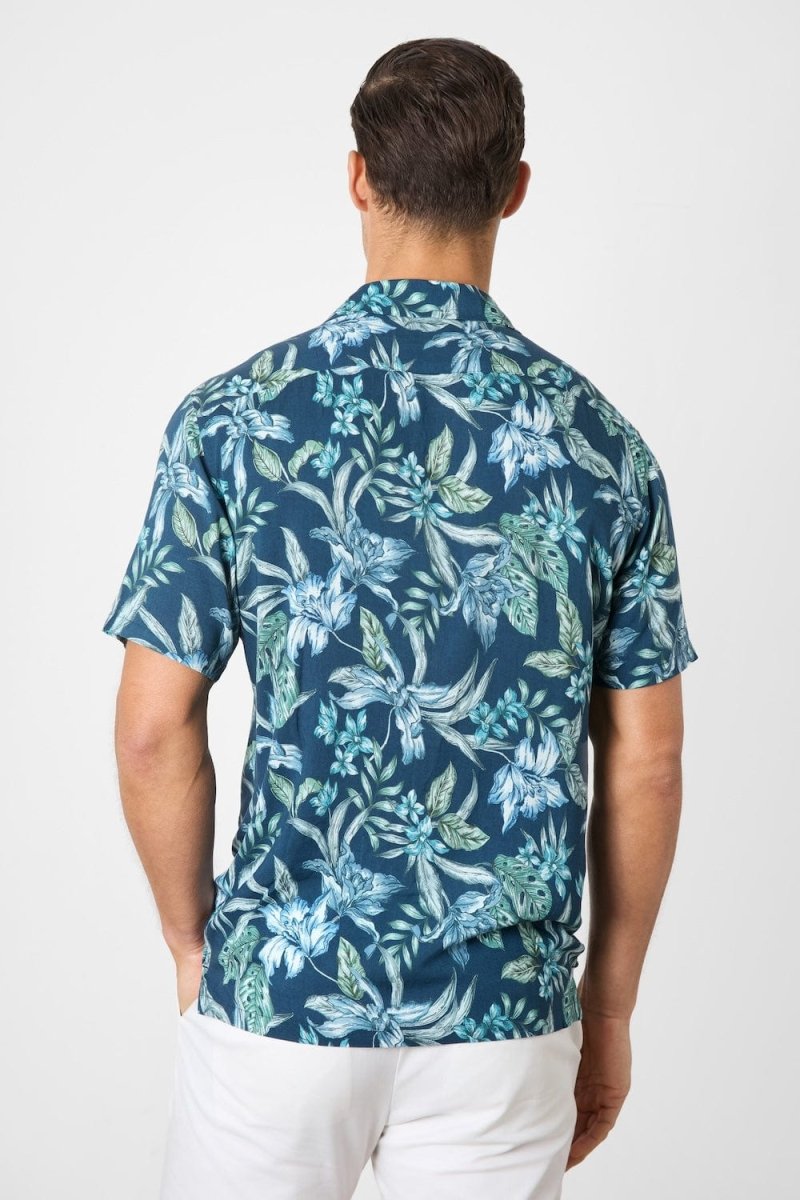 Printed Shirt in Multi Color Tropical Floral - TAILORED ATHLETE - USA