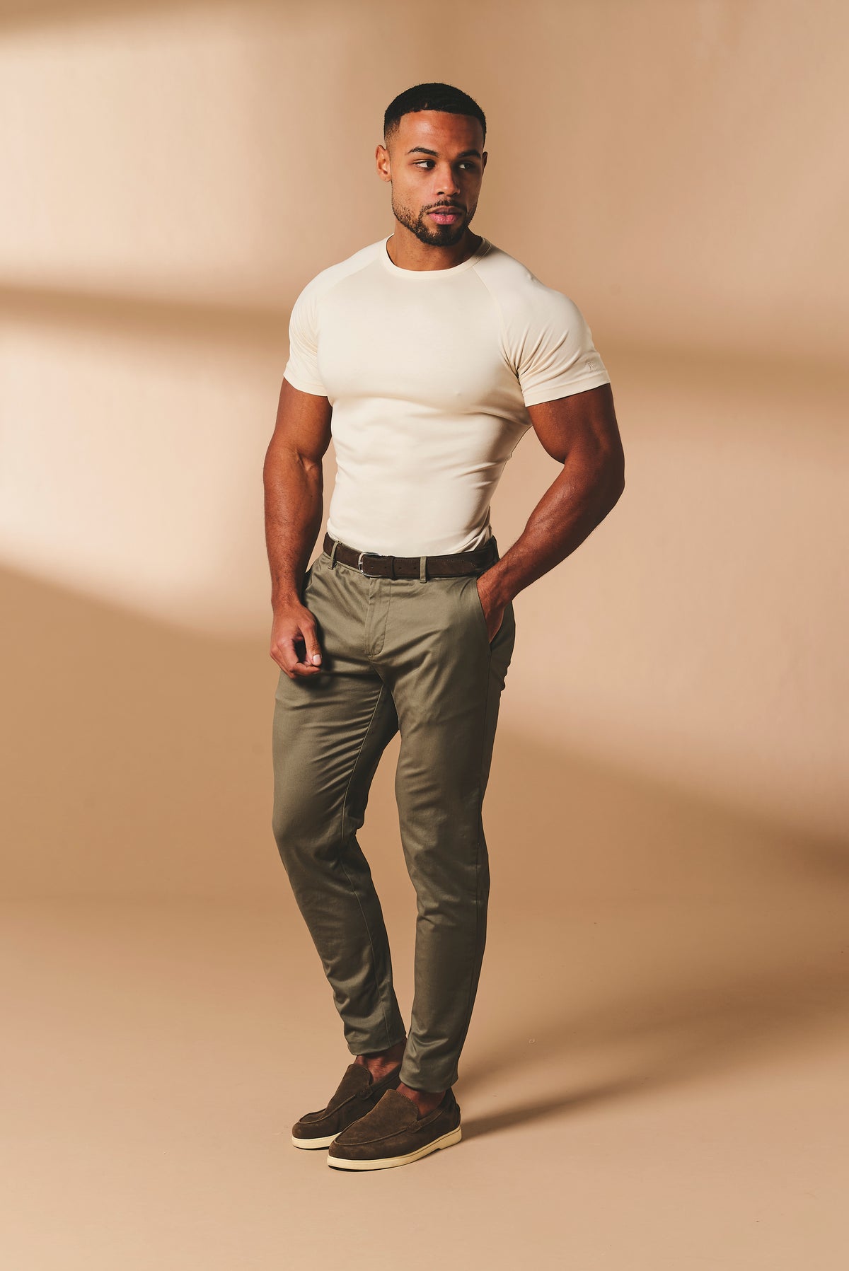Mercerised Cotton T-Shirt in Alabaster - TAILORED ATHLETE - USA