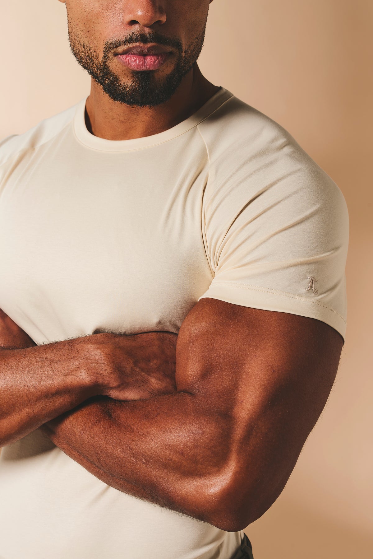 Mercerised Cotton T-Shirt in Alabaster - TAILORED ATHLETE - USA