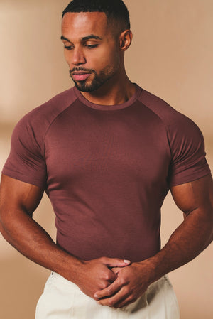 Mercerised Cotton T-Shirt in Burnt Terracotta - TAILORED ATHLETE - USA