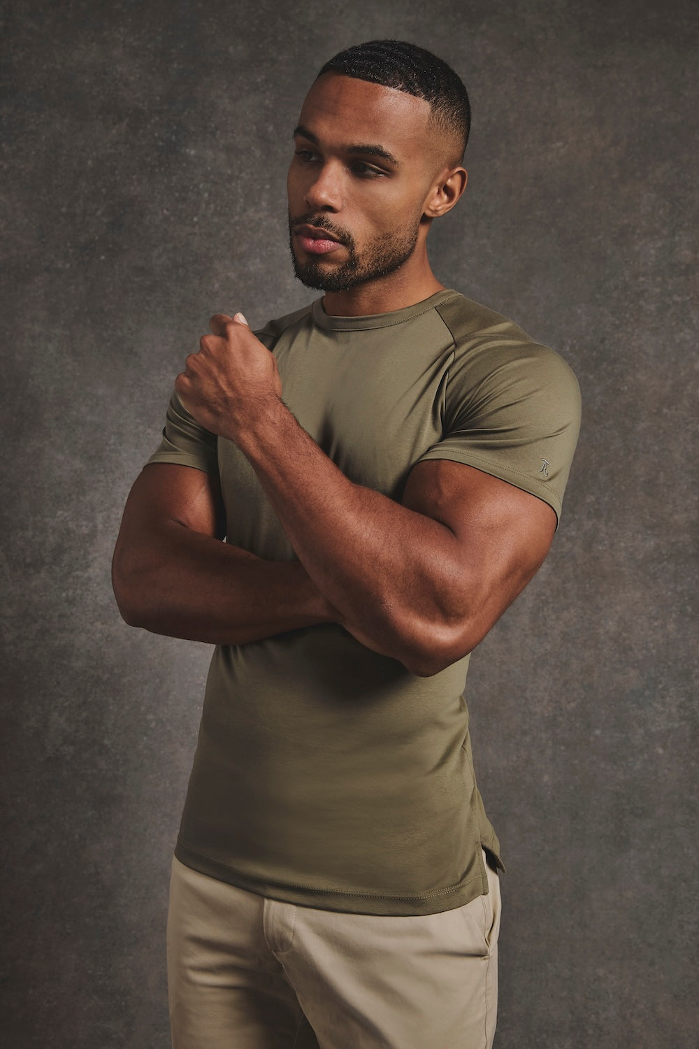 Mercerised Cotton T-Shirt in Khaki - TAILORED ATHLETE - USA